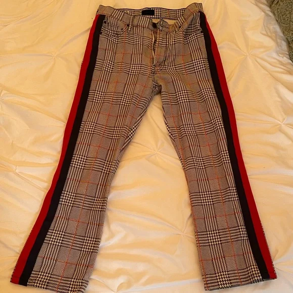 Mother Denim Insider Ankle Plaid Pants